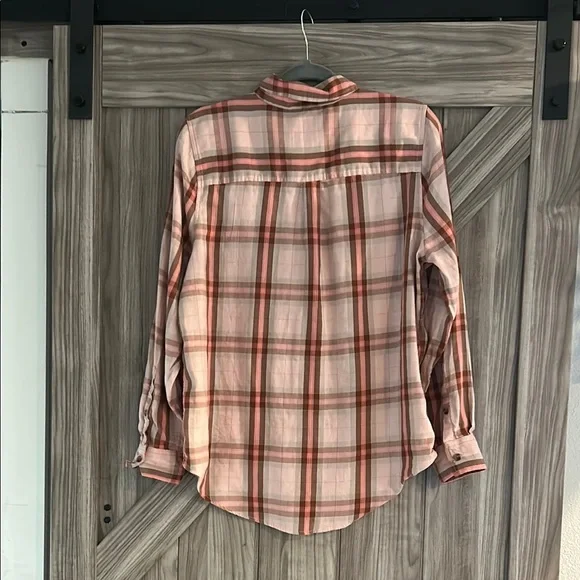 NWT SO Pink Plaid Button Down Shirt Size L - Picture 2 of 9